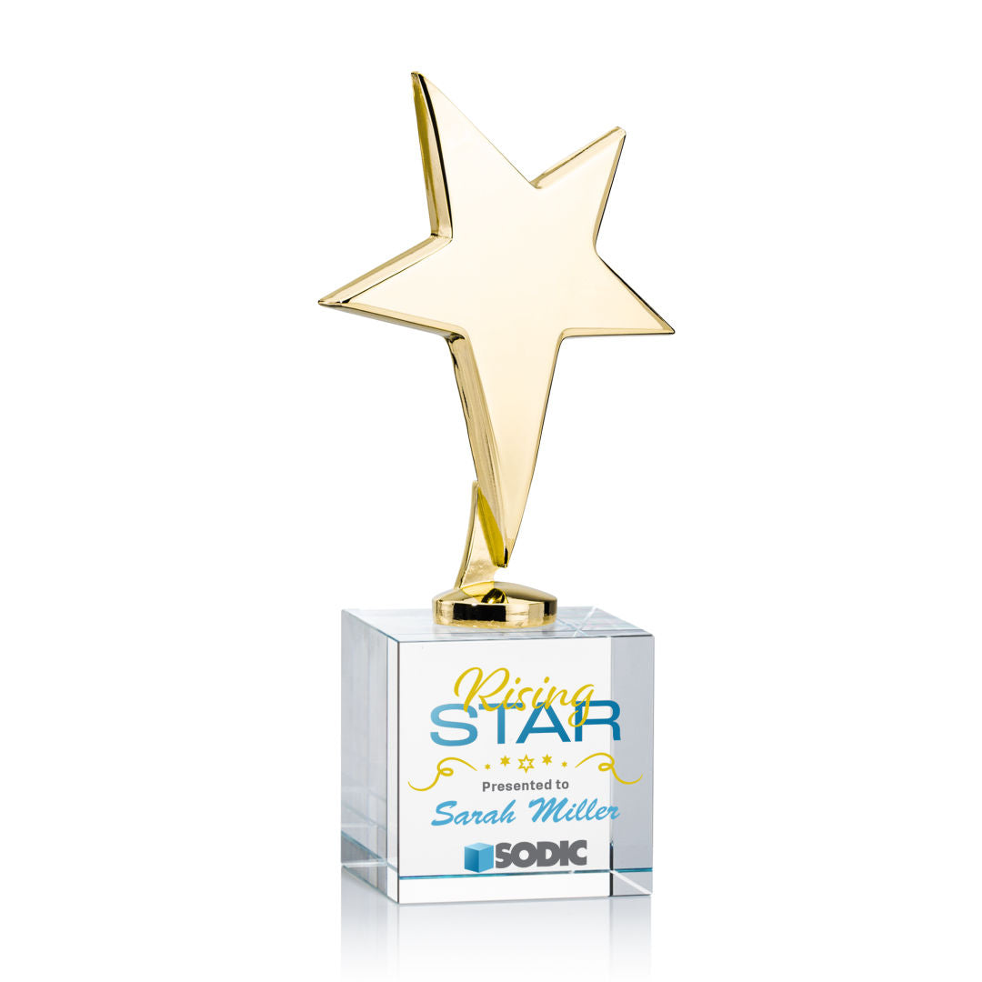 Tuscany Gold Star VividPrint™ Award on Granby Base - Clear — OPSV3101-GGB