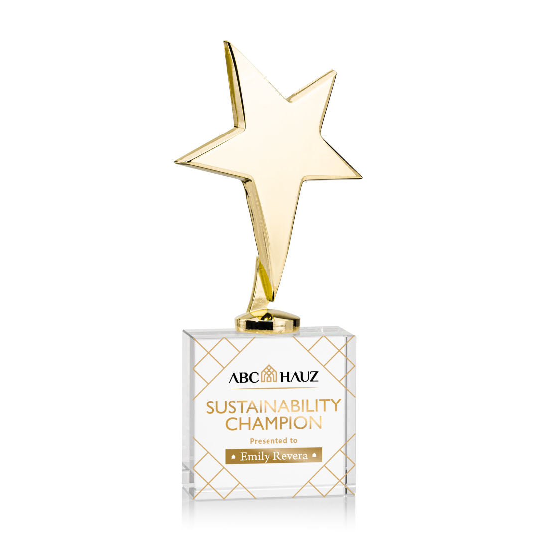 Tuscany Gold Star VividPrint™ Award on Woodlawn Base
