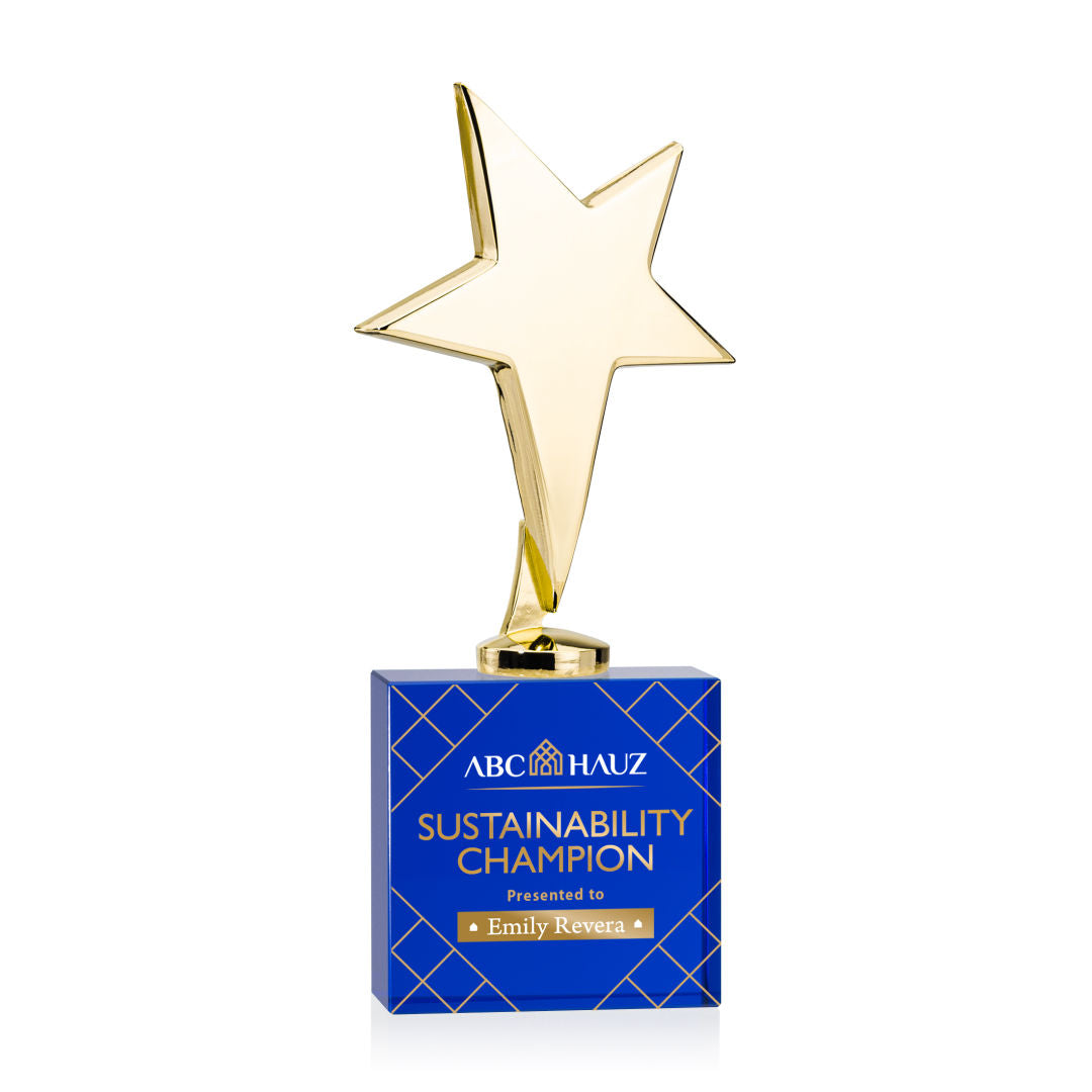 Tuscany Gold Star VividPrint™ Award on Woodlawn Base