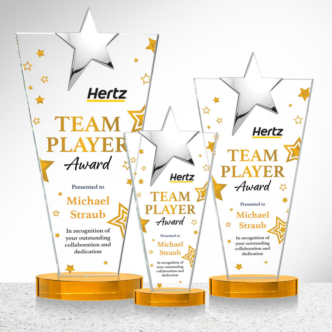 Mantella Chrome Star VividPrint™ Award - Amber — OPSV587-CA