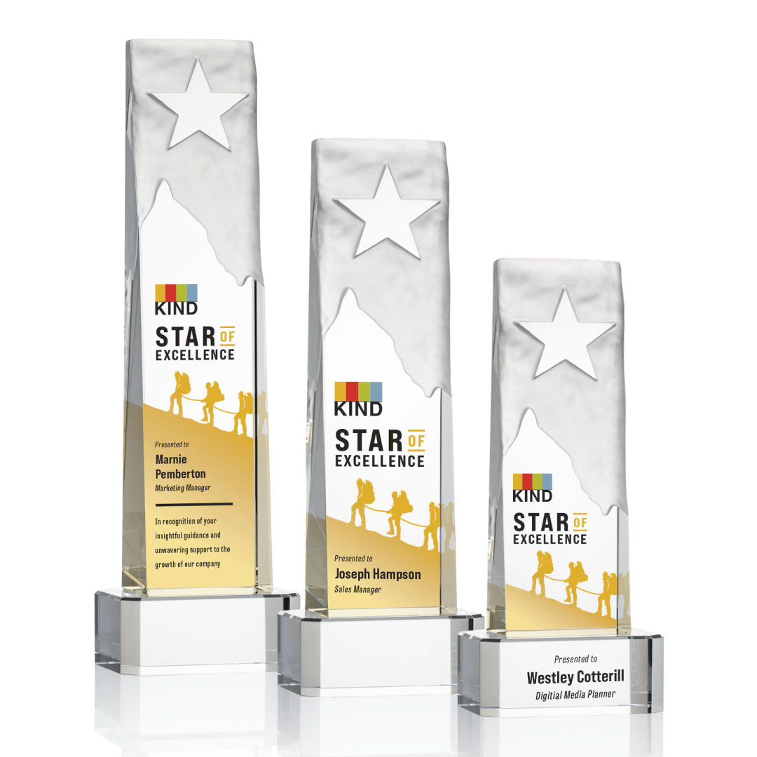 Stapleton Star VividPrint™ Award on Base - Clear — OPSV70-C