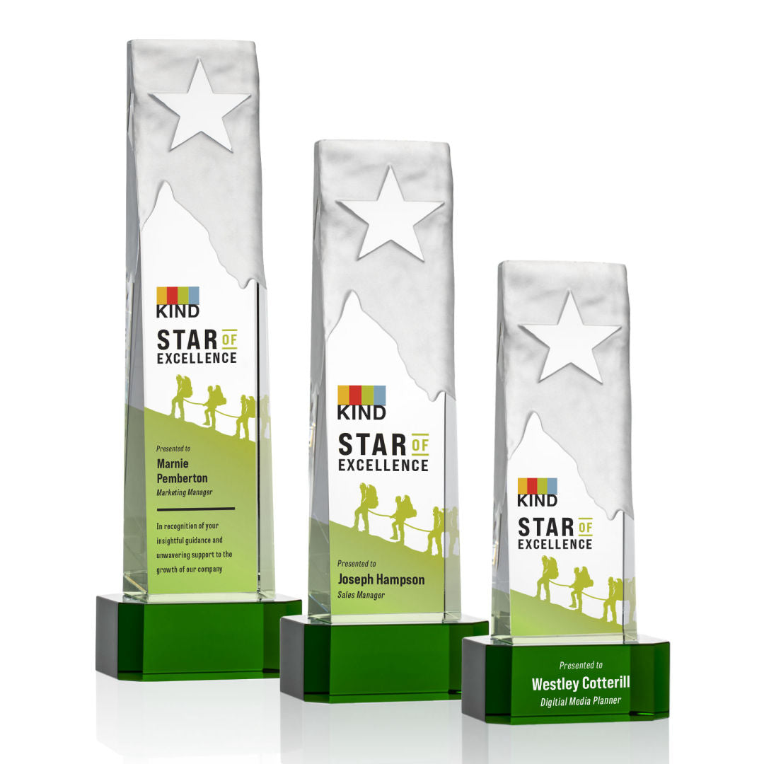 Stapleton Star VividPrint™ Award on Base - Green — OPSV70-G