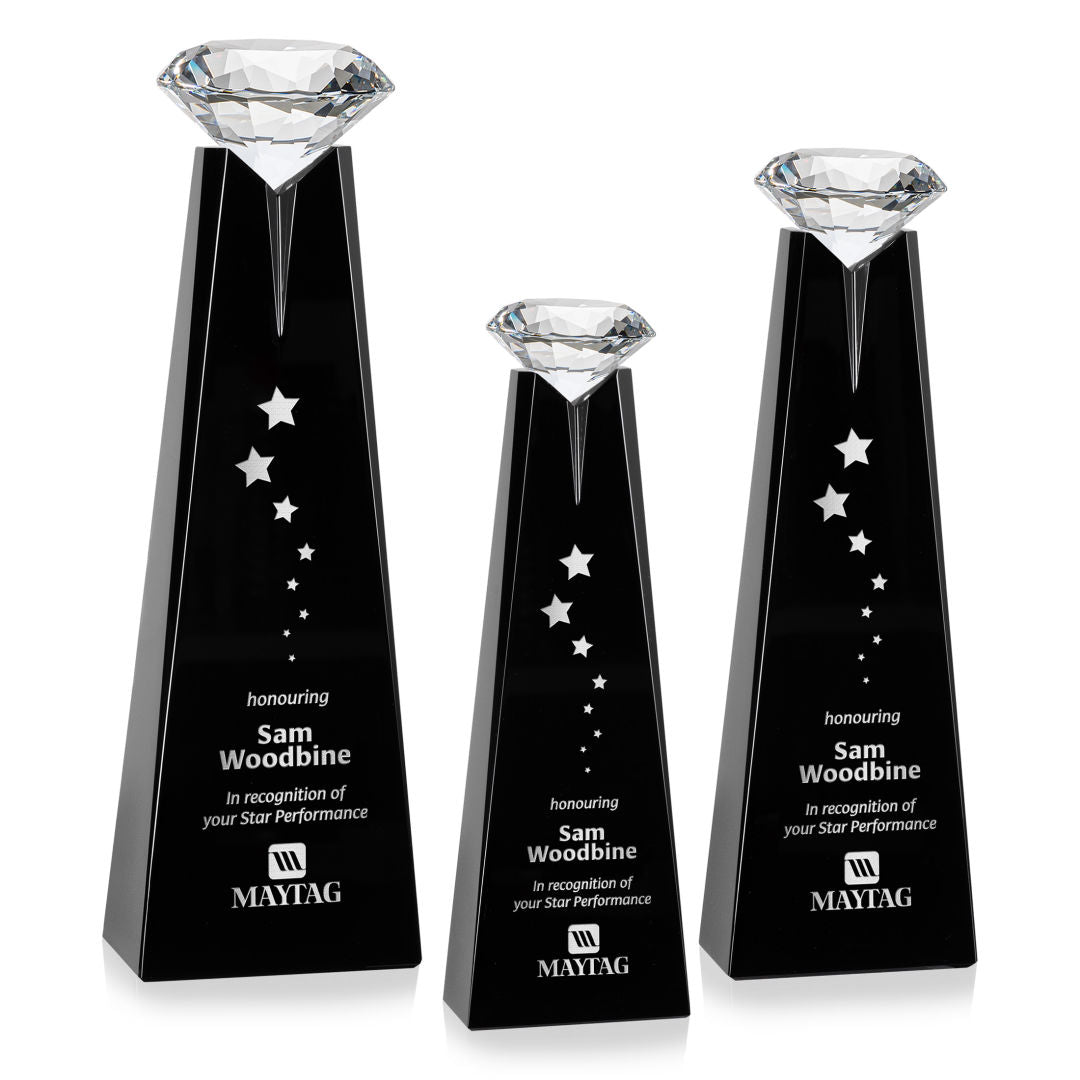 Alicia Gemstone Award - Black/Diamond — OPT234-BD