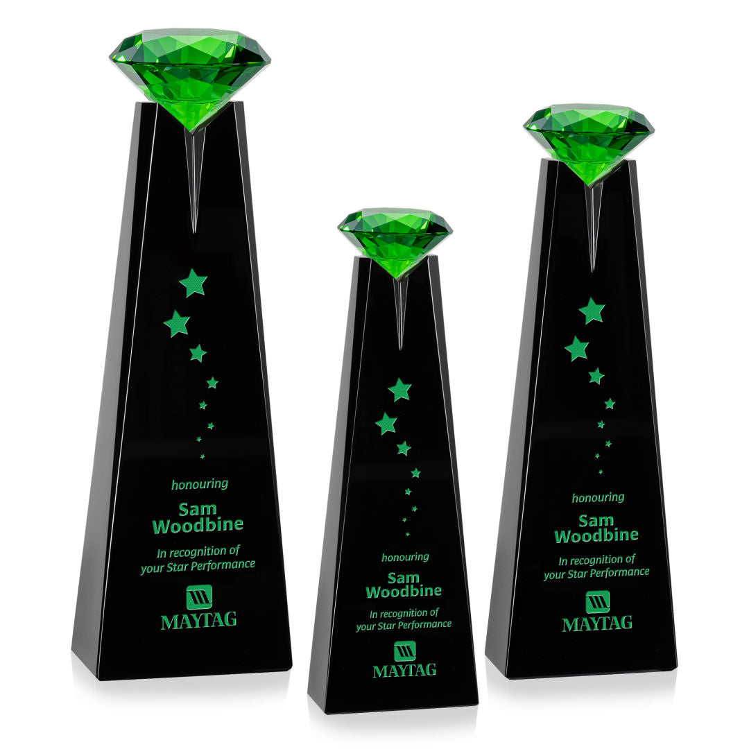 Alicia Gemstone Award - Black/Emerald — OPT234-BE