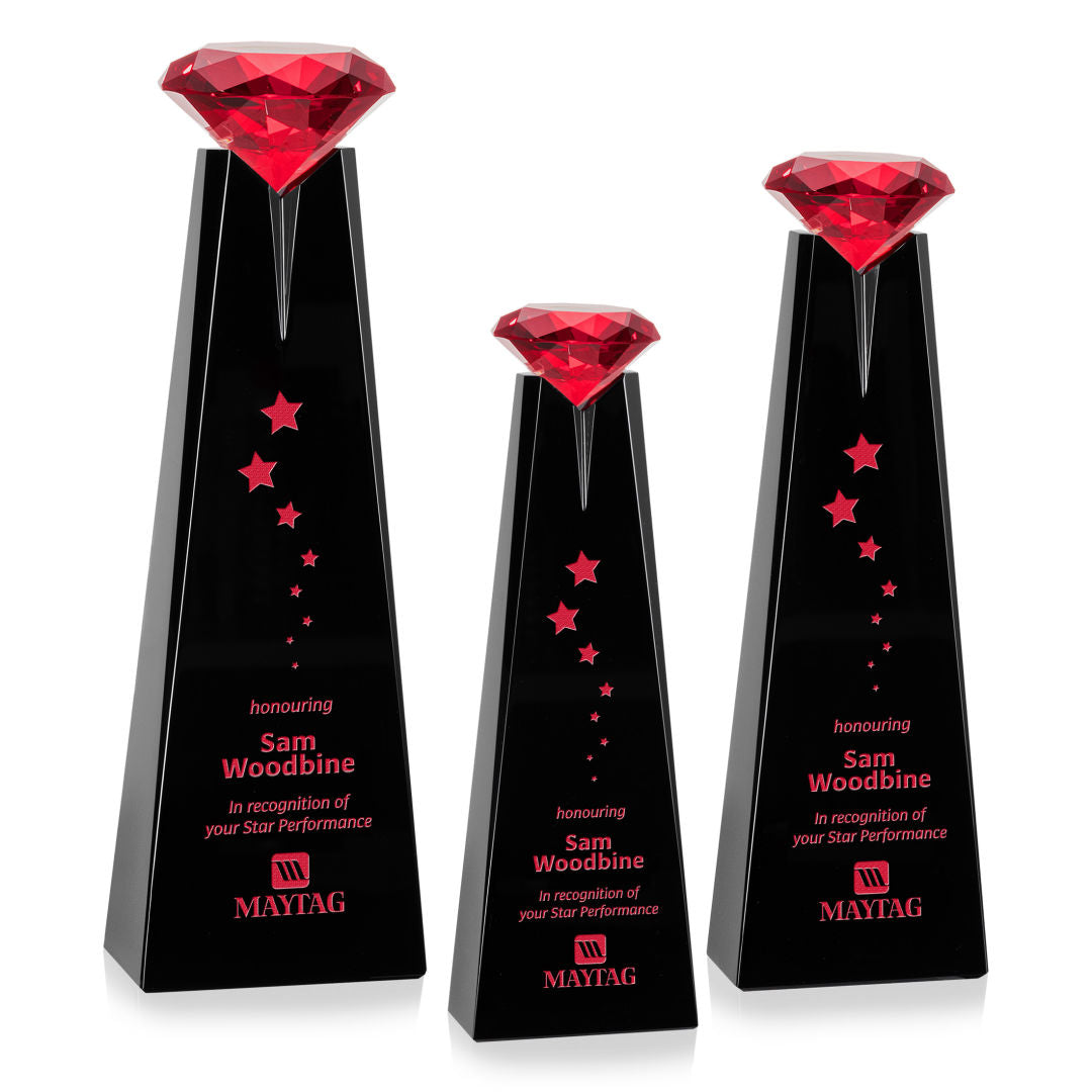 Alicia Gemstone Award - Black/Ruby — OPT234-BR
