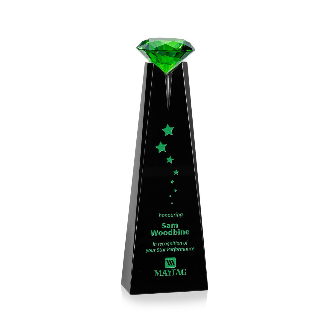 Alicia Gemstone Award - Black/Emerald — OPT2345-E