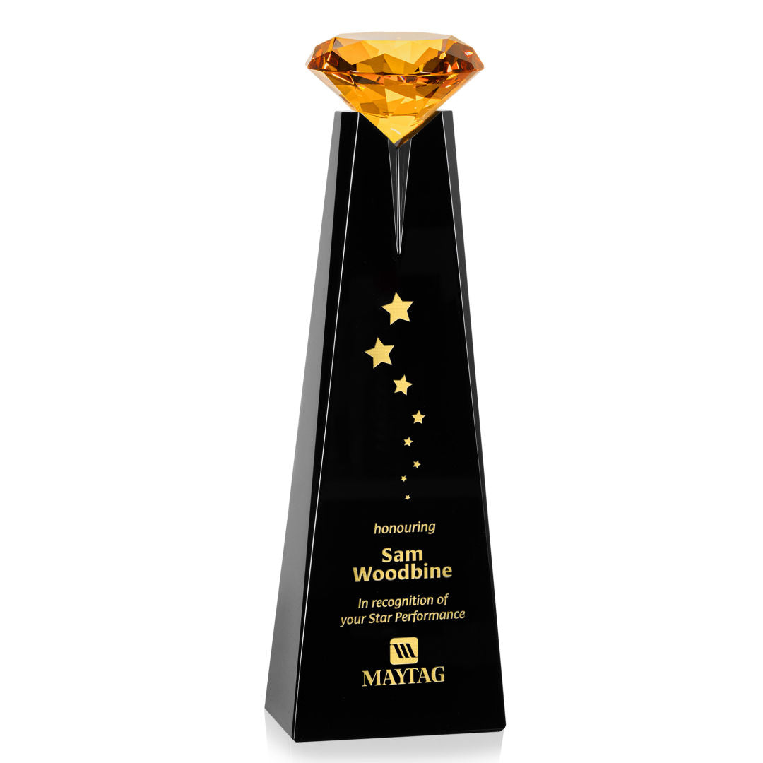 Alicia Gemstone Award - Black/Amber — OPT2347-A