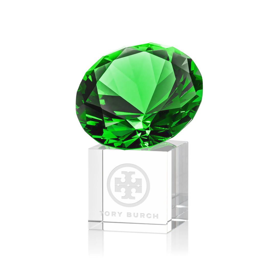 Gemstone Award on Cube - Emerald