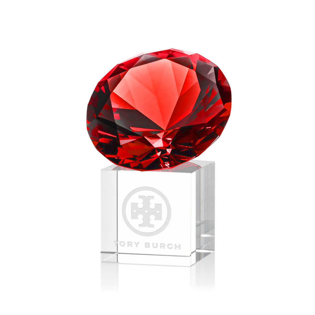 Gemstone Award on Cube - Ruby
