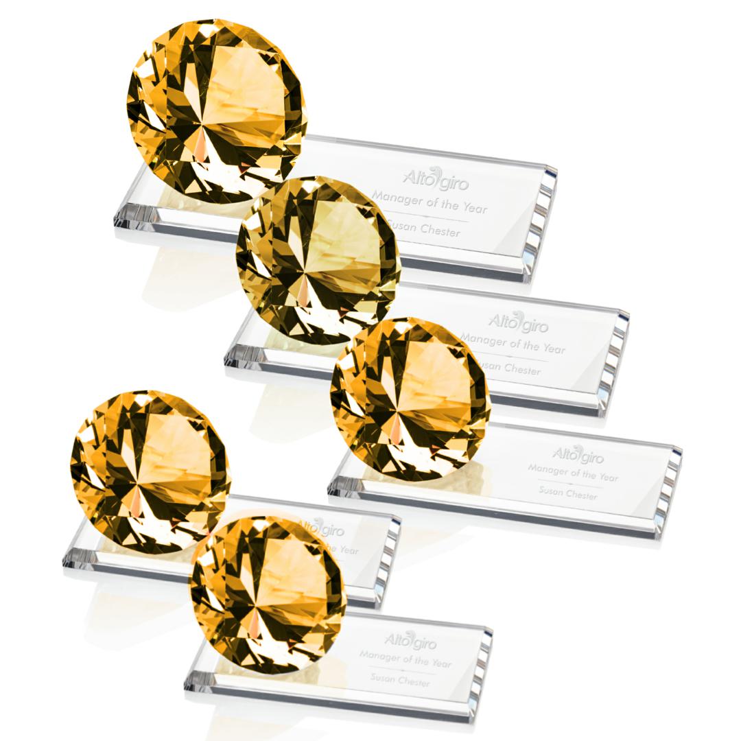 Gemstone Award on Starfire - Amber — OPT652_-A