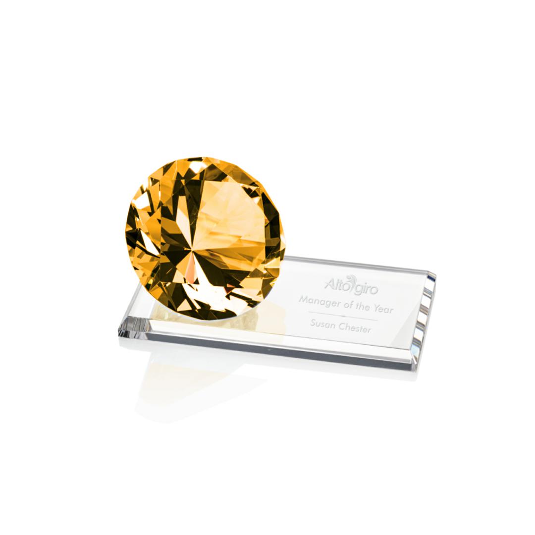 Gemstone Award on Starfire - Amber — OPT6521-A
