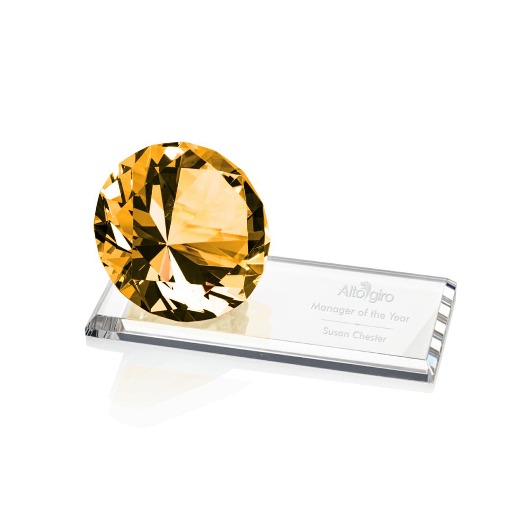 Gemstone Award on Starfire - Amber — OPT6522-A