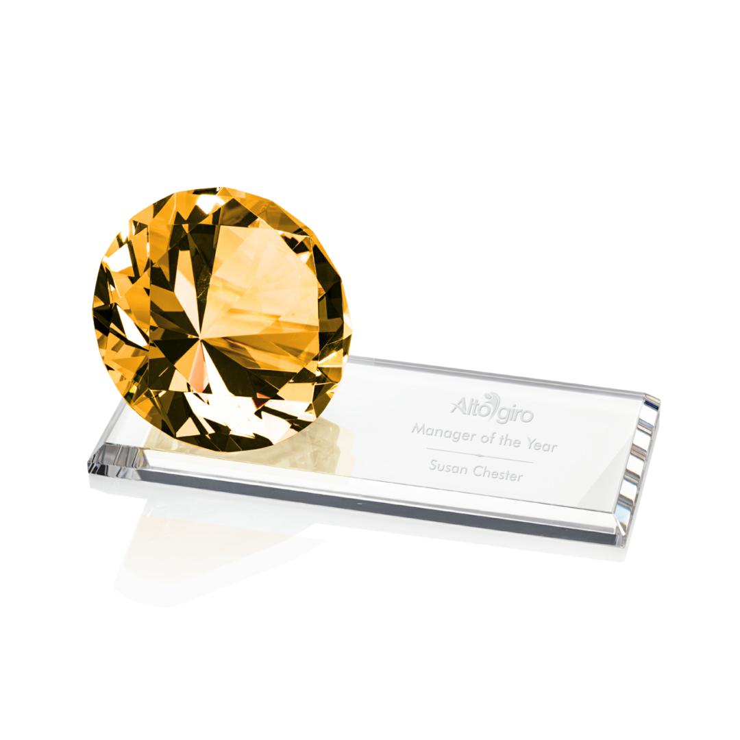 Gemstone Award on Starfire - Amber — OPT6523-A