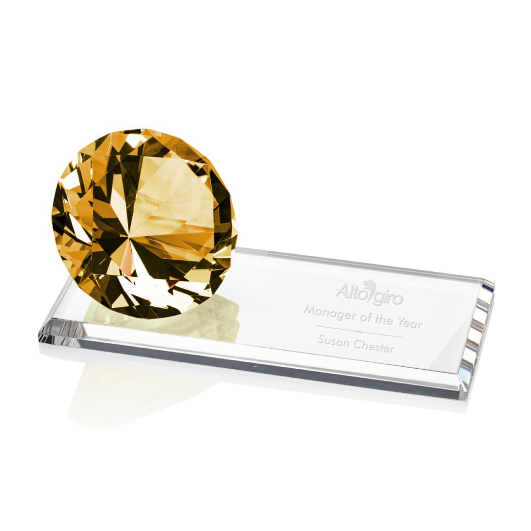 Gemstone Award on Starfire - Amber — OPT6524-A