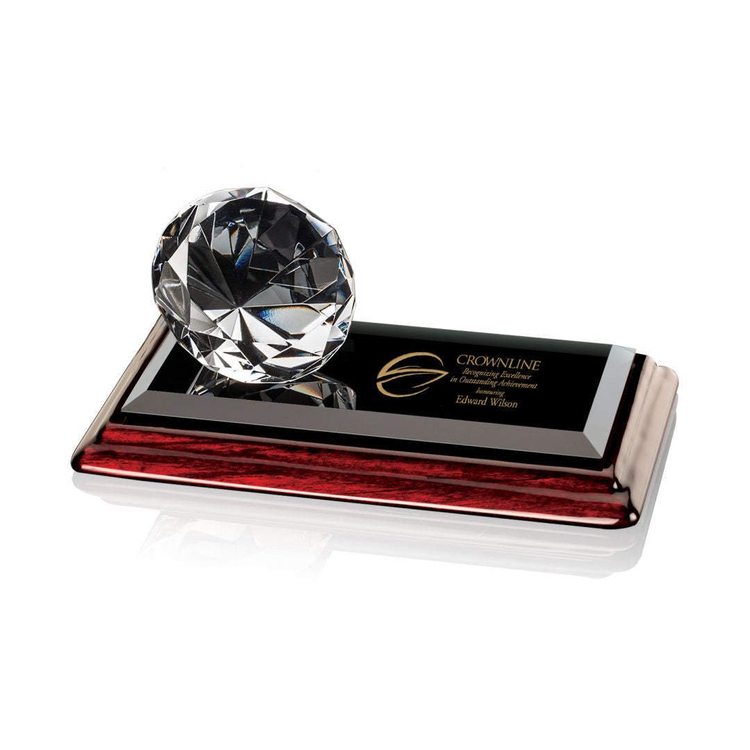 Gemstone Award on Rosewood - Diamond