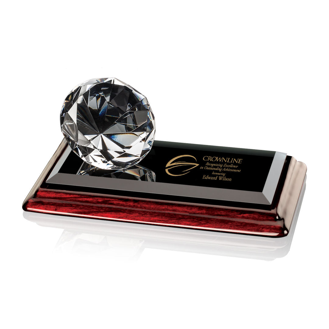 Gemstone Award on Rosewood - Diamond — OPT6543