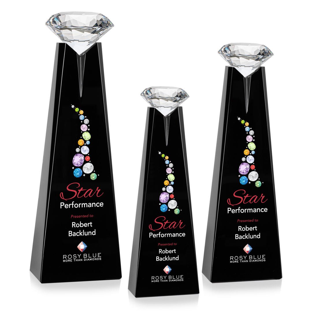 Alicia Gemstone VividPrint™ Award - Black/Diamond — OPV234-BD