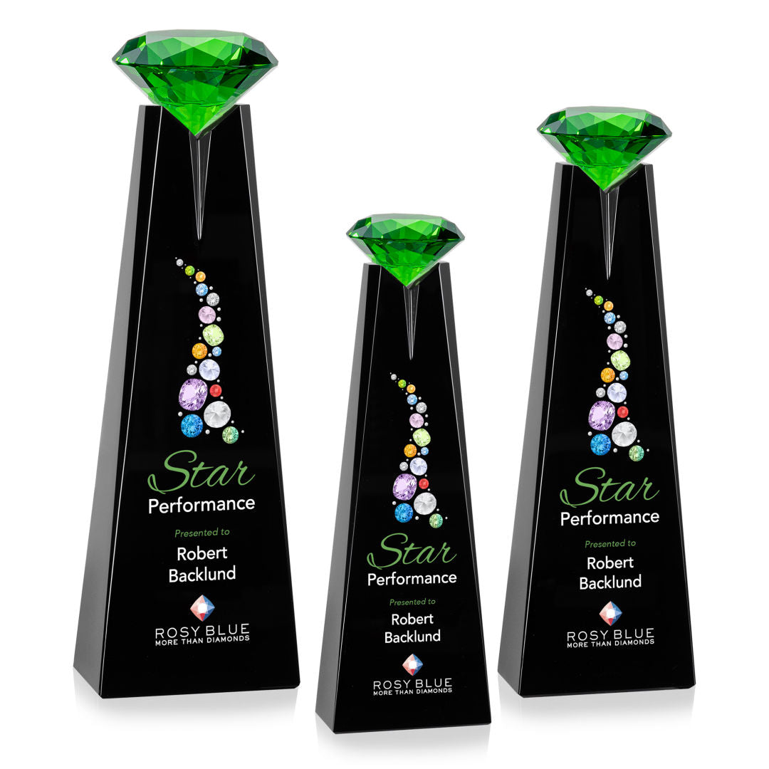Alicia Gemstone VividPrint™ Award - Black/Emerald — OPV234-BE