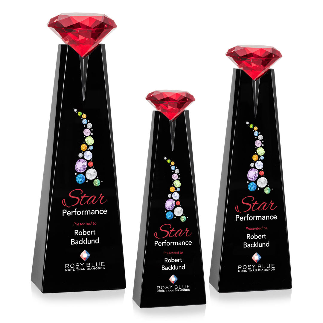 Alicia Gemstone VividPrint™ Award - Black/Ruby — OPV234-BR
