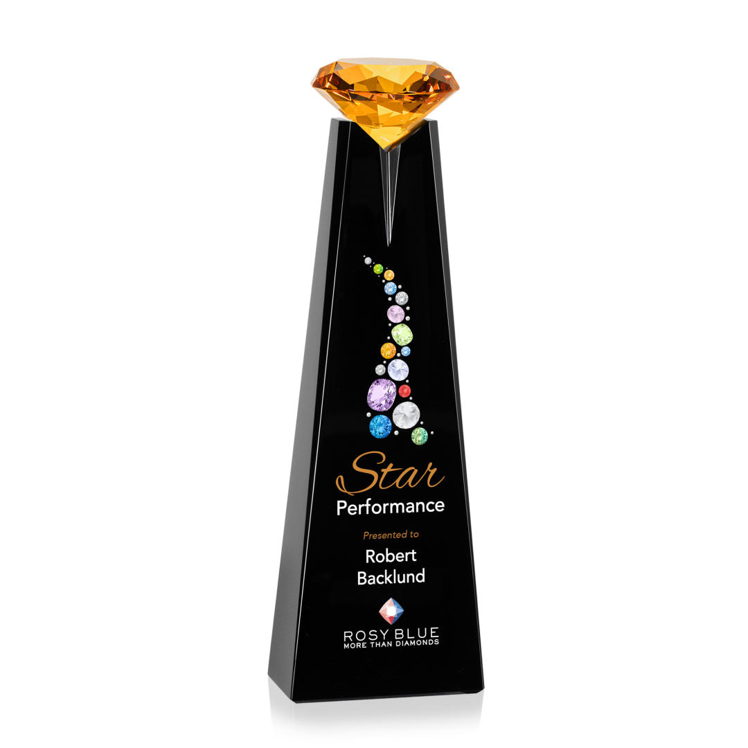 Alicia Gemstone VividPrint™ Award - Black/Amber — OPV2346-A
