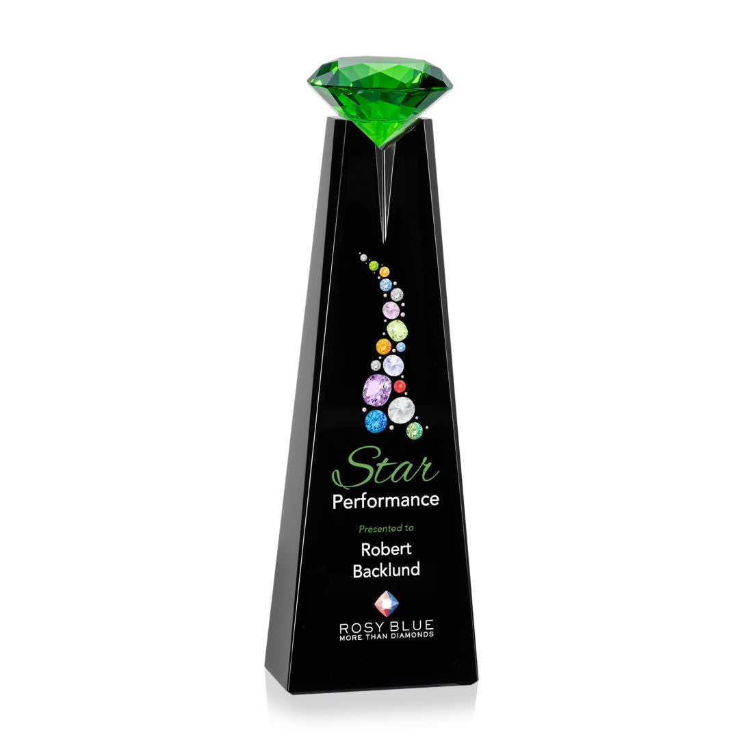 Alicia Gemstone VividPrint™ Award - Black/Emerald — OPV2346-E
