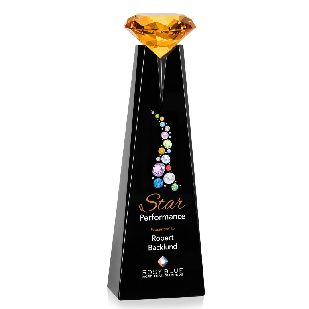 Alicia Gemstone VividPrint™ Award - Black/Amber — OPV2347-A