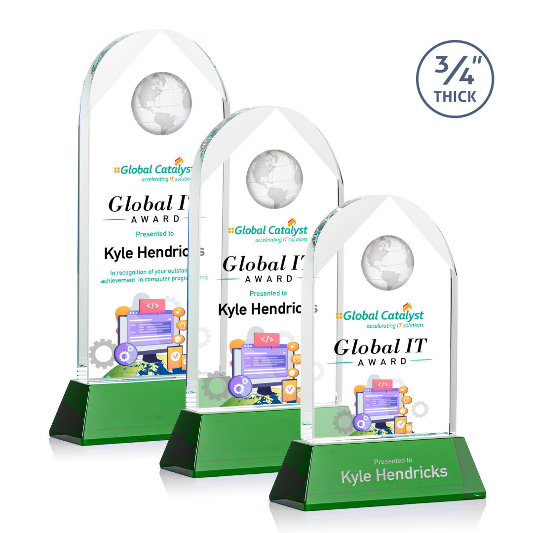 Blake Globe VividPrint™ Award on Newhaven - Green — OPV2355_-G