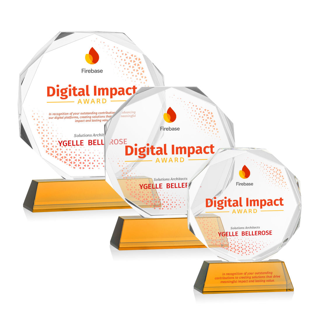 Acadian VividPrint™ Award on Newhaven Base - Amber — OPV3735-A