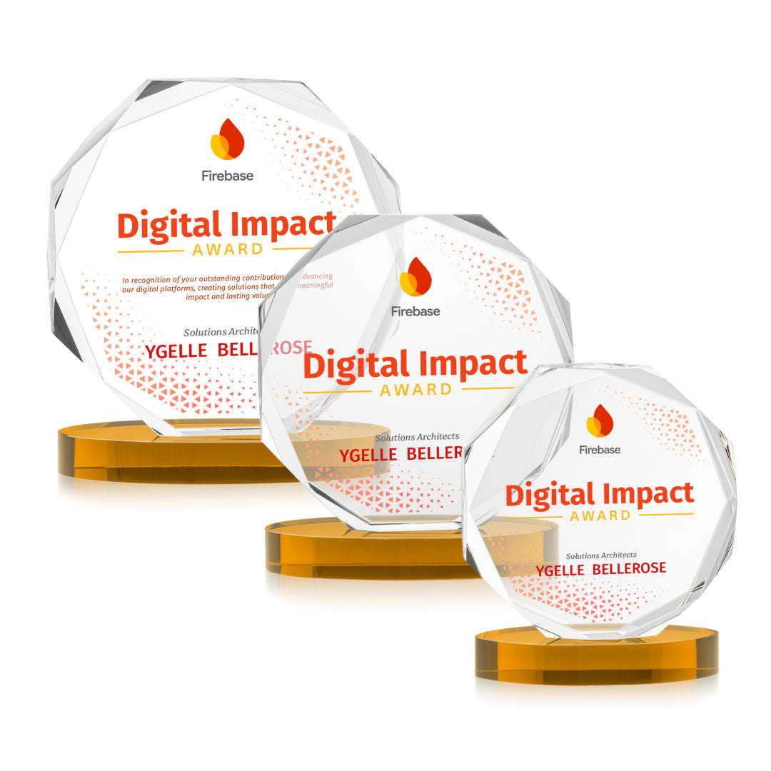 Acadian VividPrint™ Award on Alberton Base - Amber — OPV3736-A