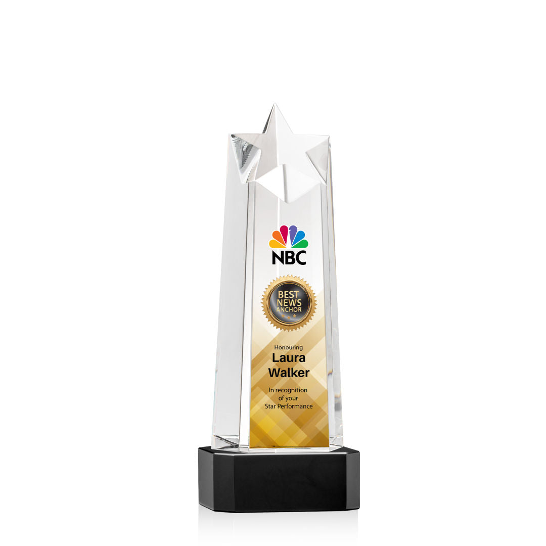 Delaware Star VividPrint™ Award on Base - Black
