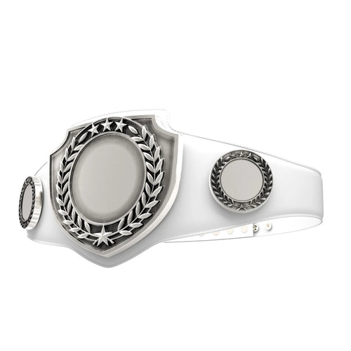 Antique Shield Championship Belt in White