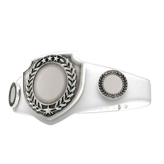 Antique Shield Championship Belt in White