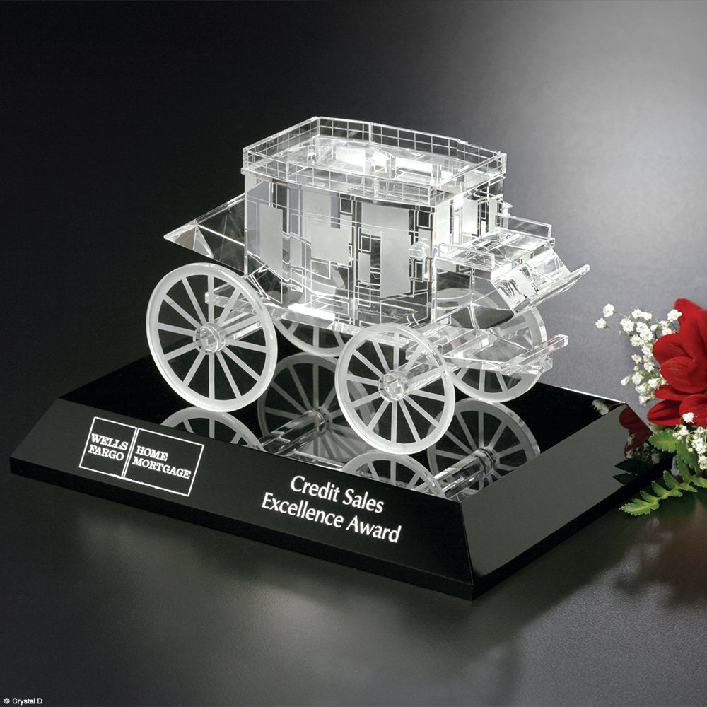Stagecoach Award on Black Base 4-1/2" - Crystal D
