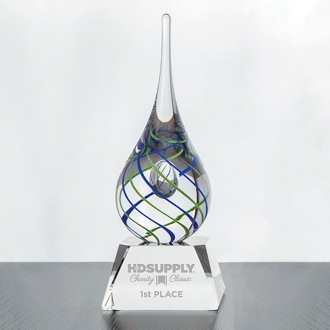 Teardrop Award - Blue/Green