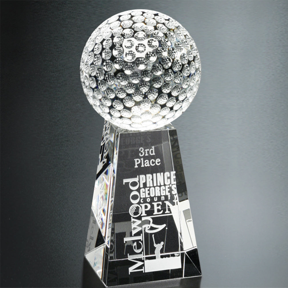 Tapered Golf Award 7" - Crystal D