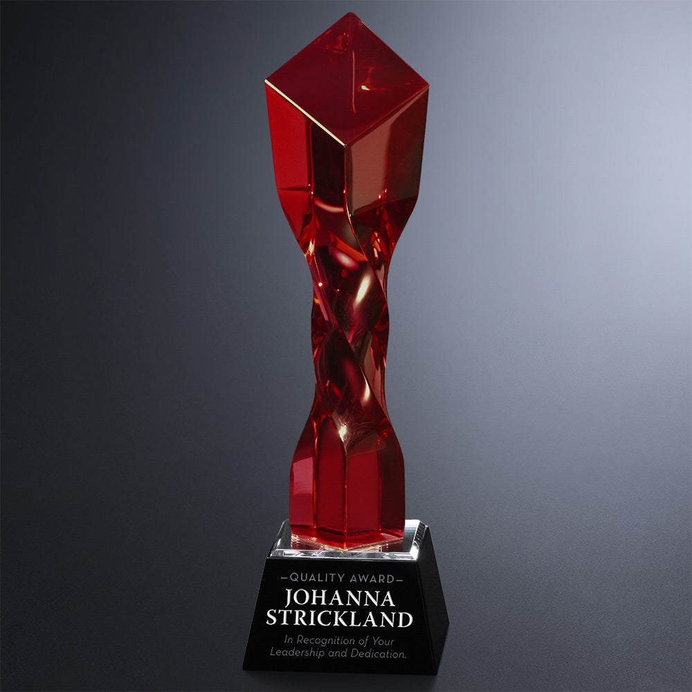 Twisted Diamond Ruby Award 11" - Crystal D