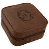 Personalized Leatherette Travel Jewelry Box — 4" × 4", Black Lining