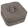 Personalized Leatherette Travel Jewelry Box — 4" × 4", Black Lining
