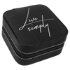 Personalized Leatherette Travel Jewelry Box — 4" × 4", Black Lining