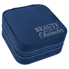 Personalized Leatherette Travel Jewelry Box — 4" × 4", Black Lining
