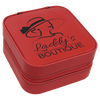 Personalized Leatherette Travel Jewelry Box — 4" × 4", Black Lining
