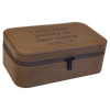 Personalized Leatherette Travel Jewelry Box — 7½" × 4½", Black Lining