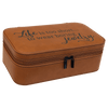Personalized Leatherette Travel Jewelry Box — 7½" × 4½", Black Lining
