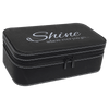 Personalized Leatherette Travel Jewelry Box — 7½" × 4½", Black Lining