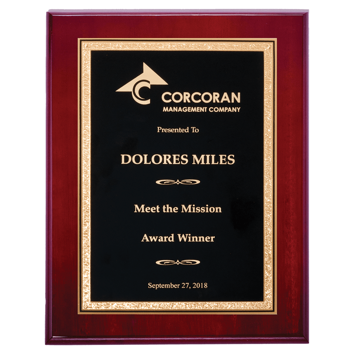 Rosewood High Gloss Florentine Plaque — 7" x 9"