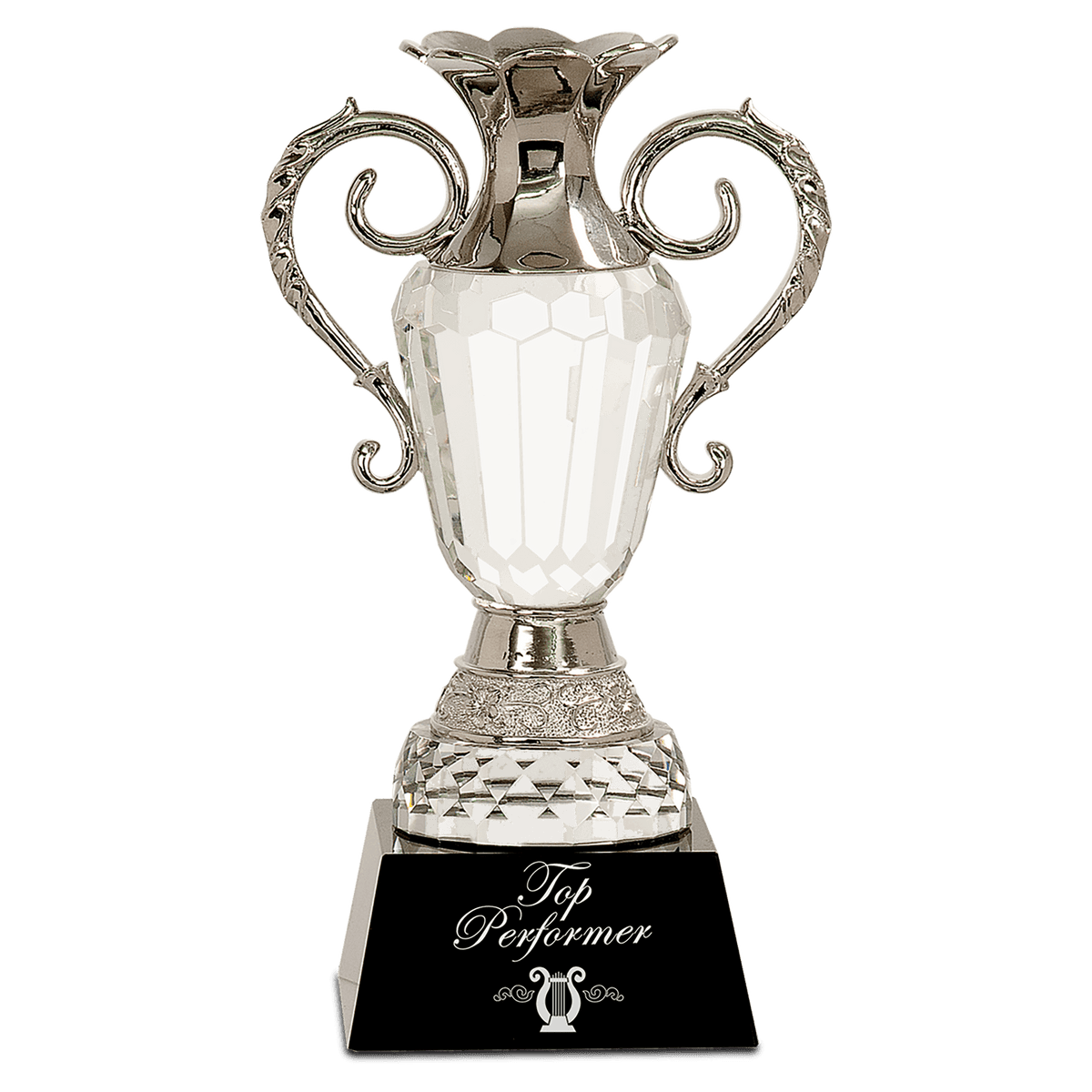 Crystal Cup with Silver Handles — 10"