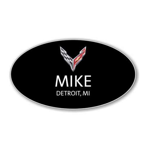Corvette Black Oval Name Badge
