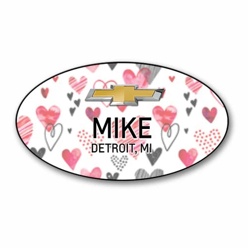 Valentine Oval Name Badge 002