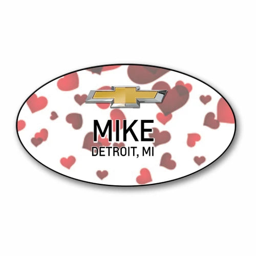 Valentine Oval Name Badge 003