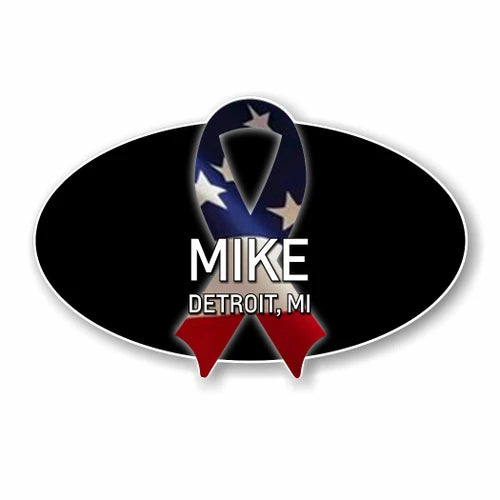USA Flag Support Ribbon Name Badge